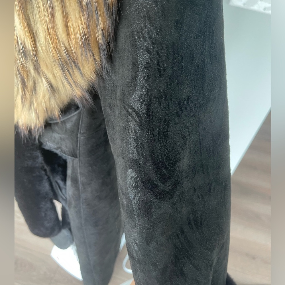 DIVAPELLE Suede & Fur Wrap Winter Coat - Picture 3 of 6